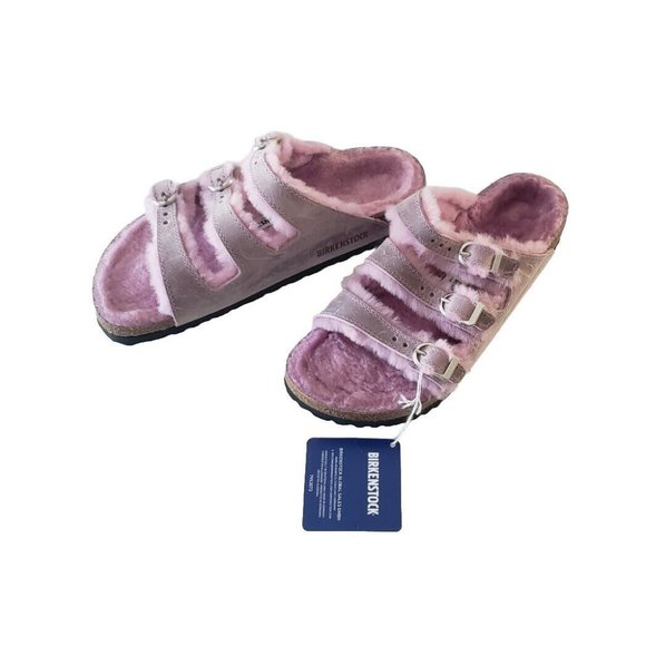 Birkenstock Shoes - NEW BIRKENSTOK WOMEN'S FLORIDA SHEARLING OILED LAVENDER SANDALS SZ 37/6-6.5 US